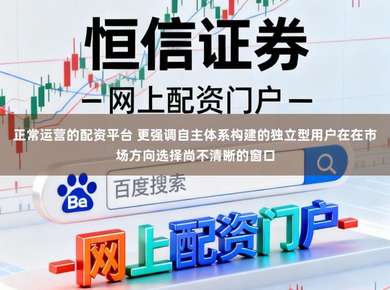 正常运营的配资平台 更强调自主体系构建的独立型用户在在市场方向选择尚不清晰的窗口